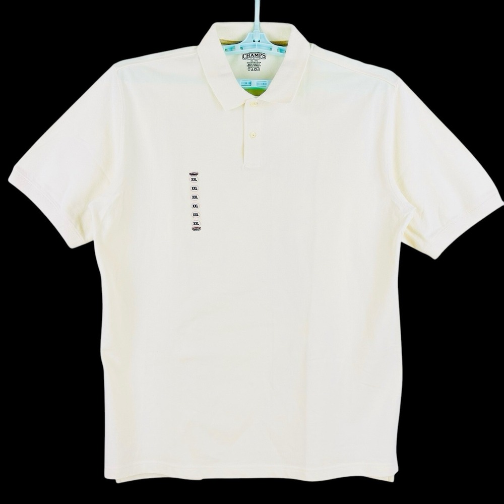 Champs Men's Whisper Sesame Beige Short Sleeve Polo Shirt XXL Casual Neutral NWT